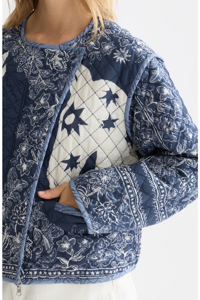 Reversible Quilted Jacket, Alternate, color, HORSE BANDANA DRESS BLUES
