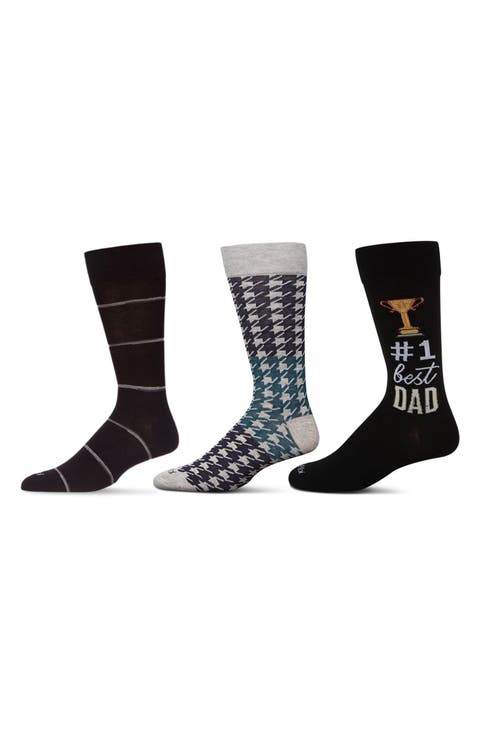 Best Dad Assorted 3-Pack Dress Socks
