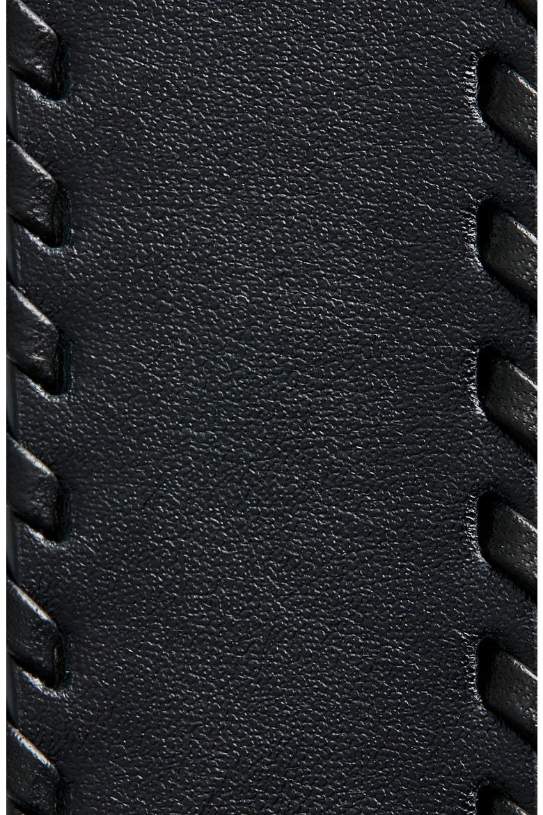 Benny Whipstitch Leather Belt, Alternate, color, BLACK