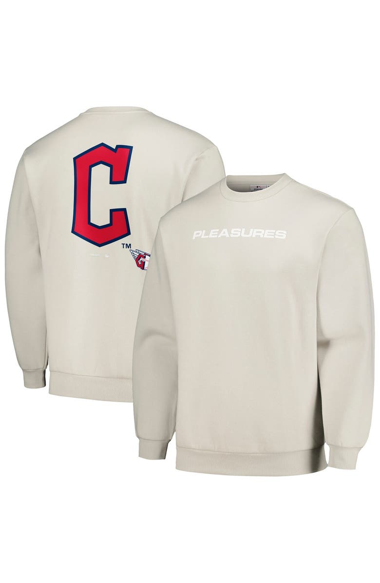 PLEASURES Men's PLEASURES Gray Cleveland Guardians Ballpark Pullover Sweatshirt, Main, color,