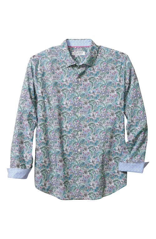 Tommy Bahama Sarasota Stretch Azul Gardens Islandzone® Button-up Shirt In Hawaian Ocean