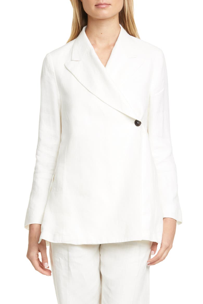 Viv Linen Blazer, Main, color, WHITE ASPARAGUS