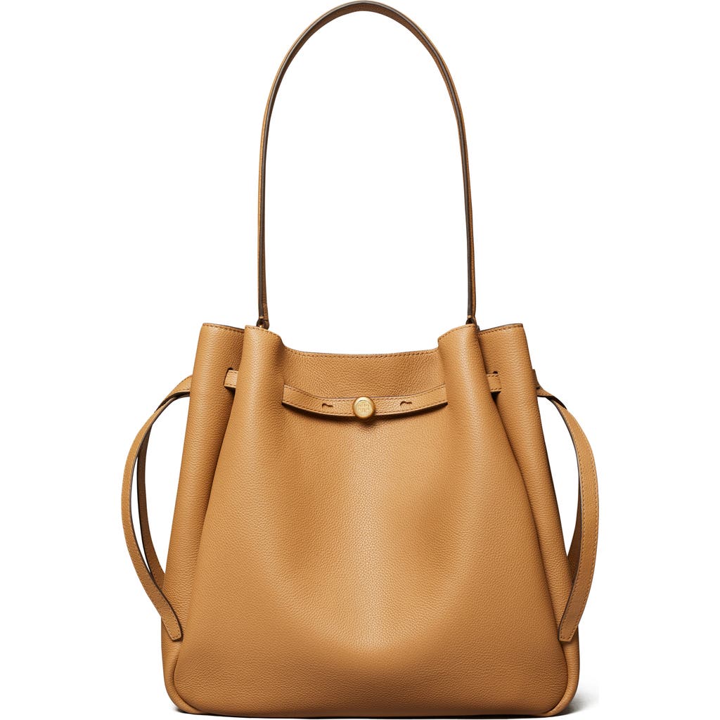 Tory Burch Large Romy Pebble Leather Bucket Bag in Tiramisu at Nordstrom