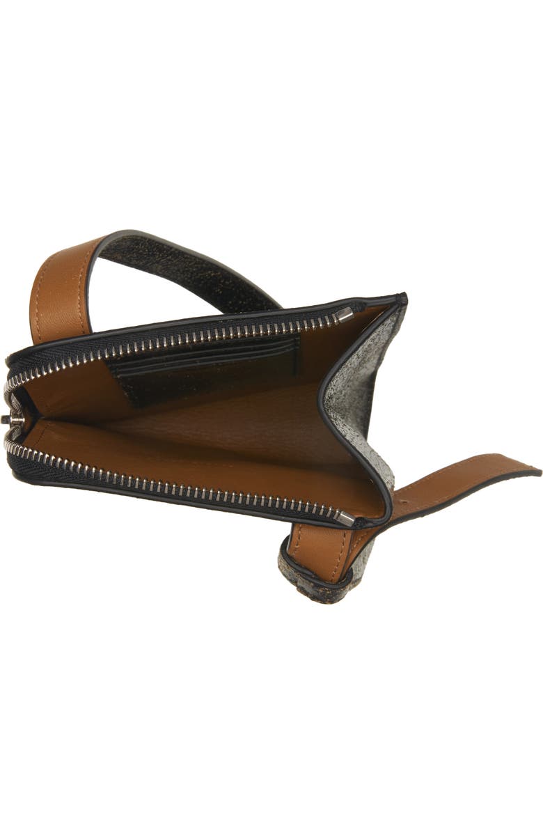 McQueen T-Bar Sling Crackle Leather Phone Holder, Alternate, color,