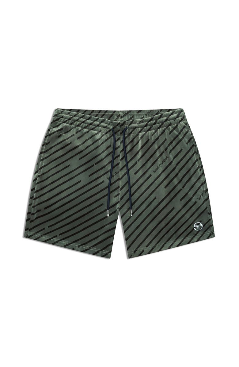 Sergio Tacchini Obliquo Velour Short, Alternate, color, Agave Green