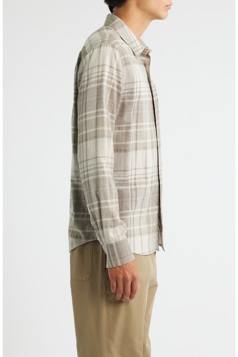 Chilton Plaid Cotton Button-Up Shirt, Alternate, color, HEATHER MOUSE COMBO