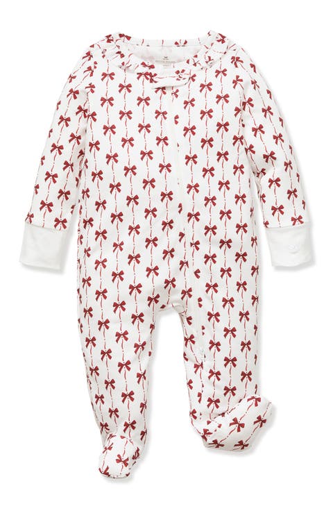 Blissful Bows Fitted One-Piece Pima Cotton Pajamas (Baby)