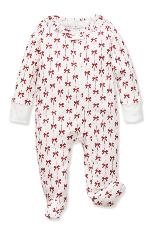 Petite Plume Blissful Bows Fitted One-piece Pima Cotton Pajamas In Multi