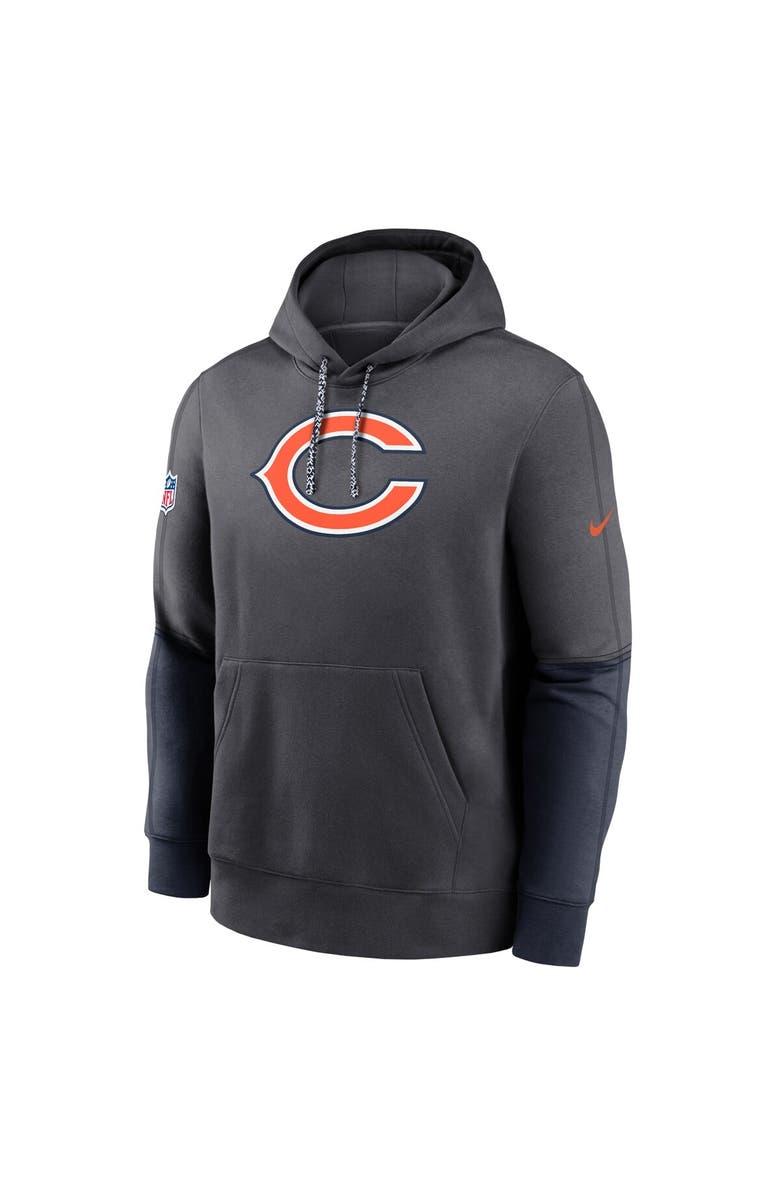 Nike Men's Nike Anthracite Chicago Bears 2024 Sideline Club Pullover Hoodie, Alternate, color, 
