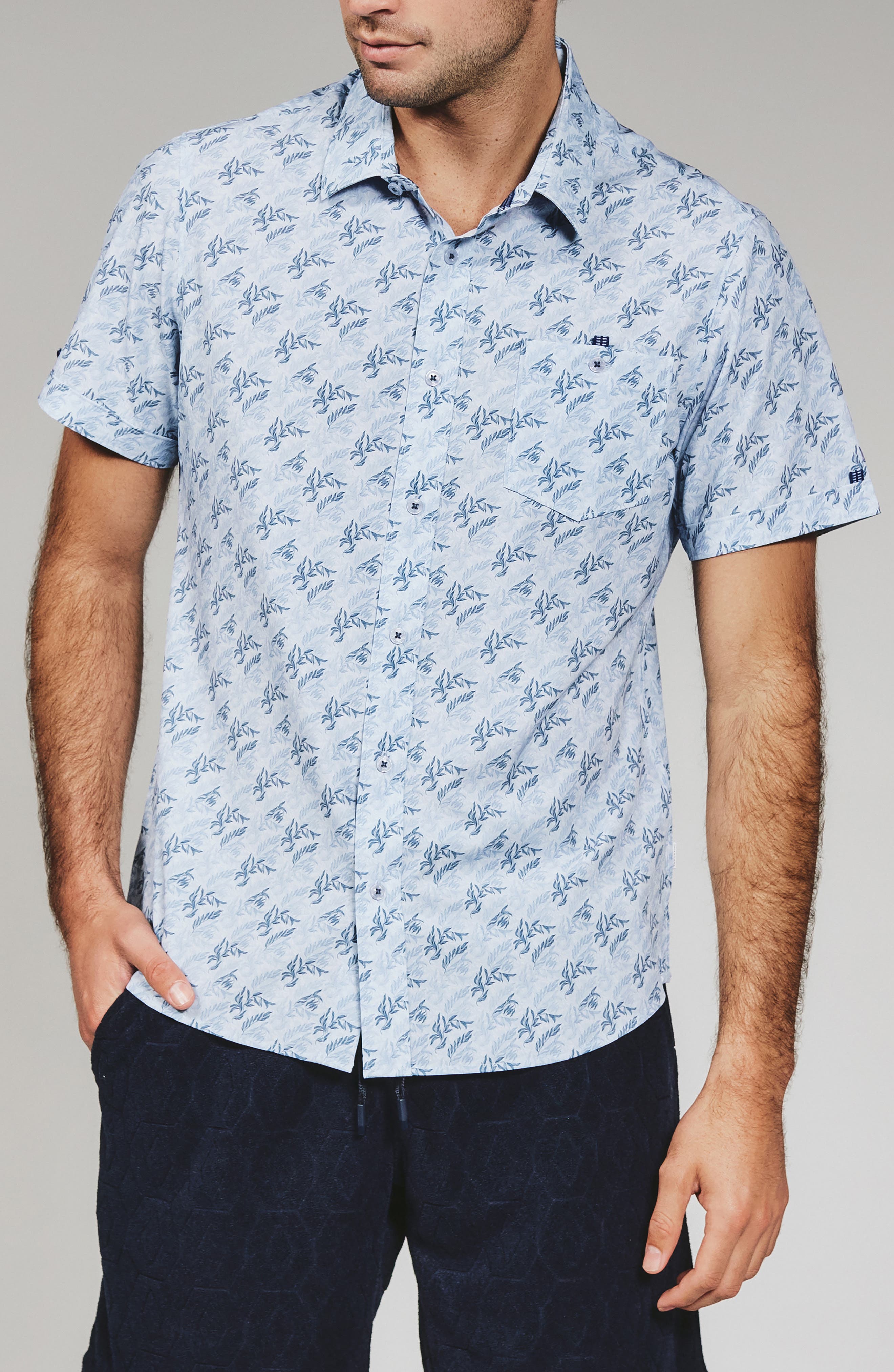 Rubens Print Short Sleeve Button-Up Shirt - image 3