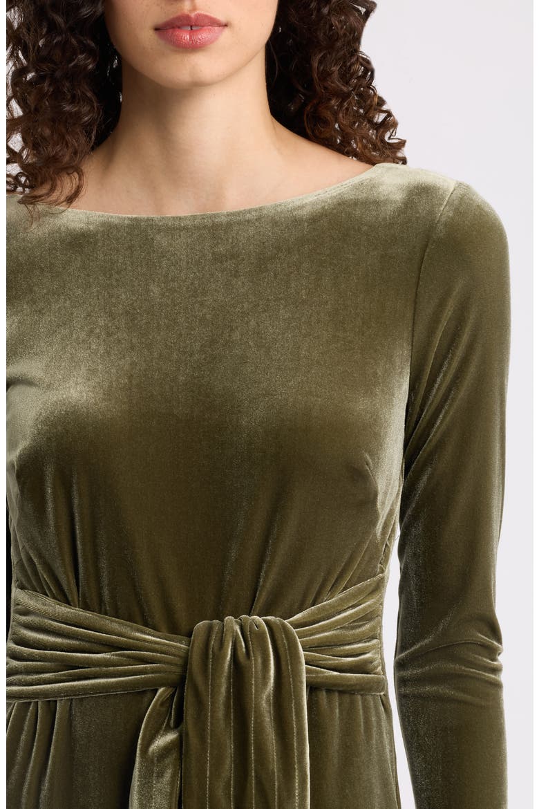 Bateau Neck Velvet Sheath Dress, Alternate, color, OLIVE