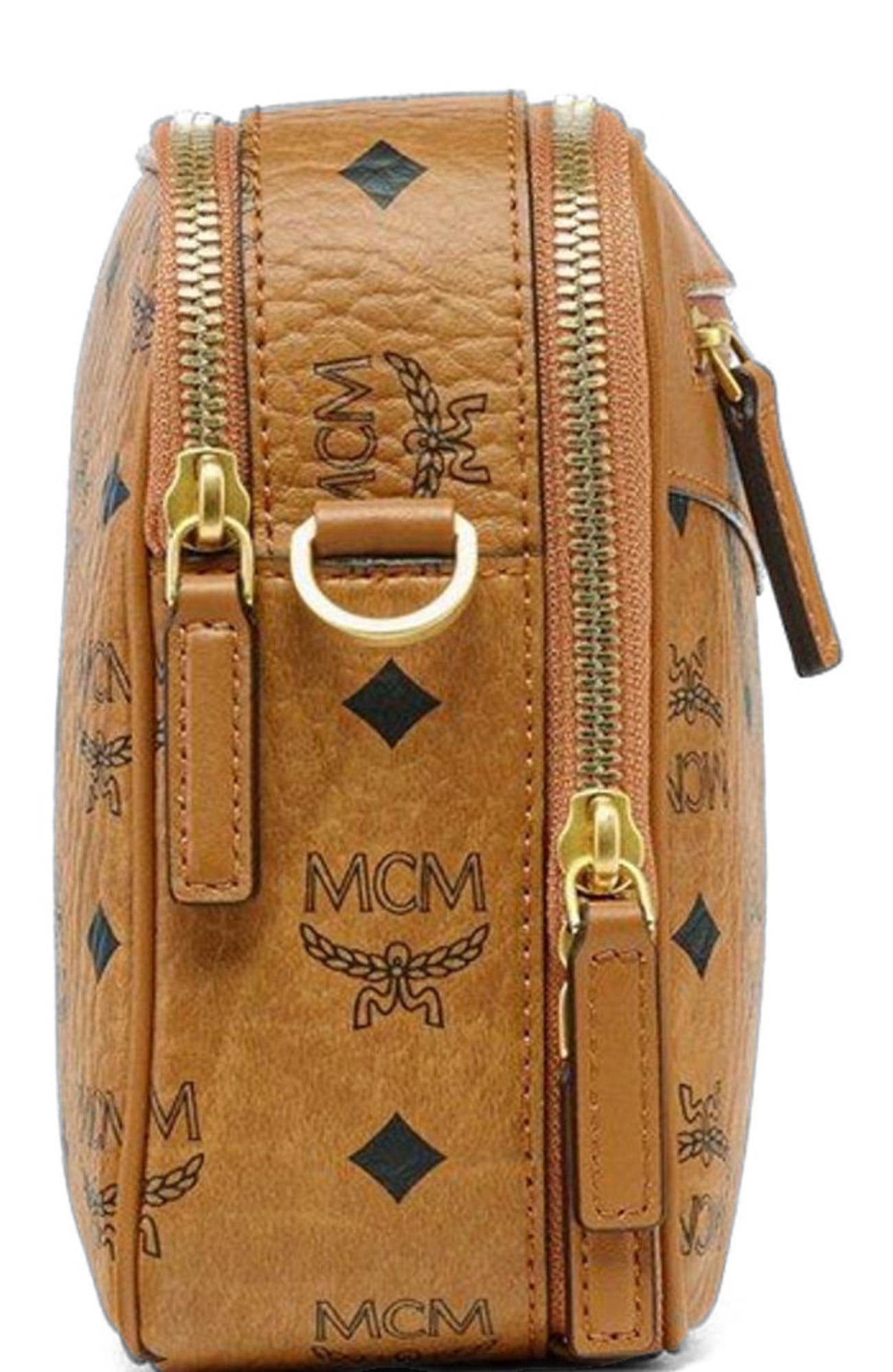 MCM Diamond Camera Bag in Visetos, Alternate, color, Brown