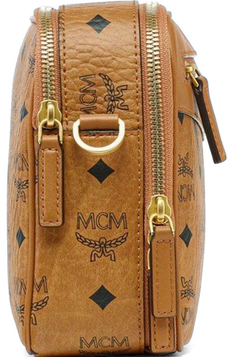 MCM Diamond Camera Bag in Visetos, Alternate, color, Brown