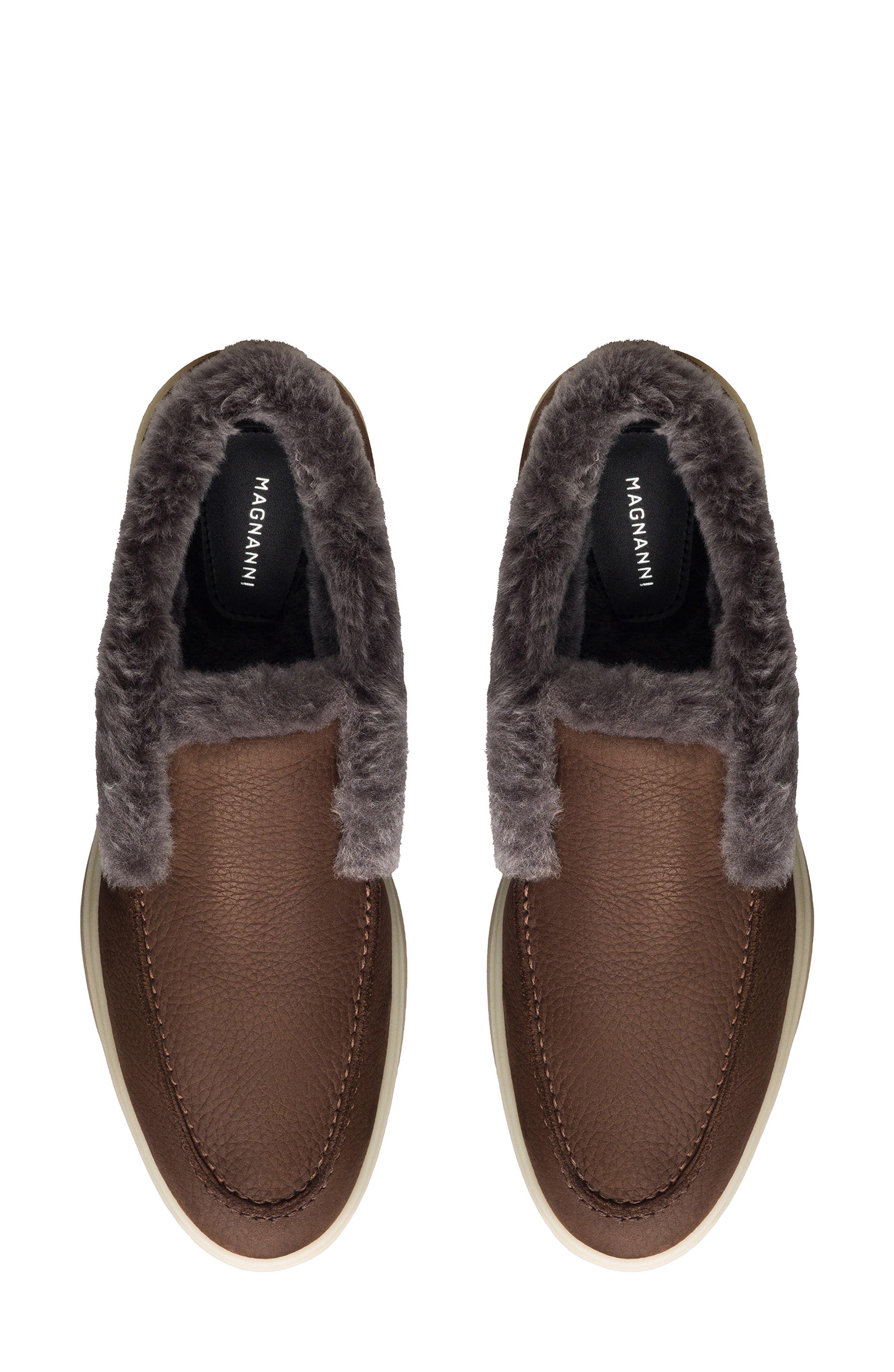 Magnanni Sophie Genuine Shearling Bootie, Alternate, color, Tumbled Brown