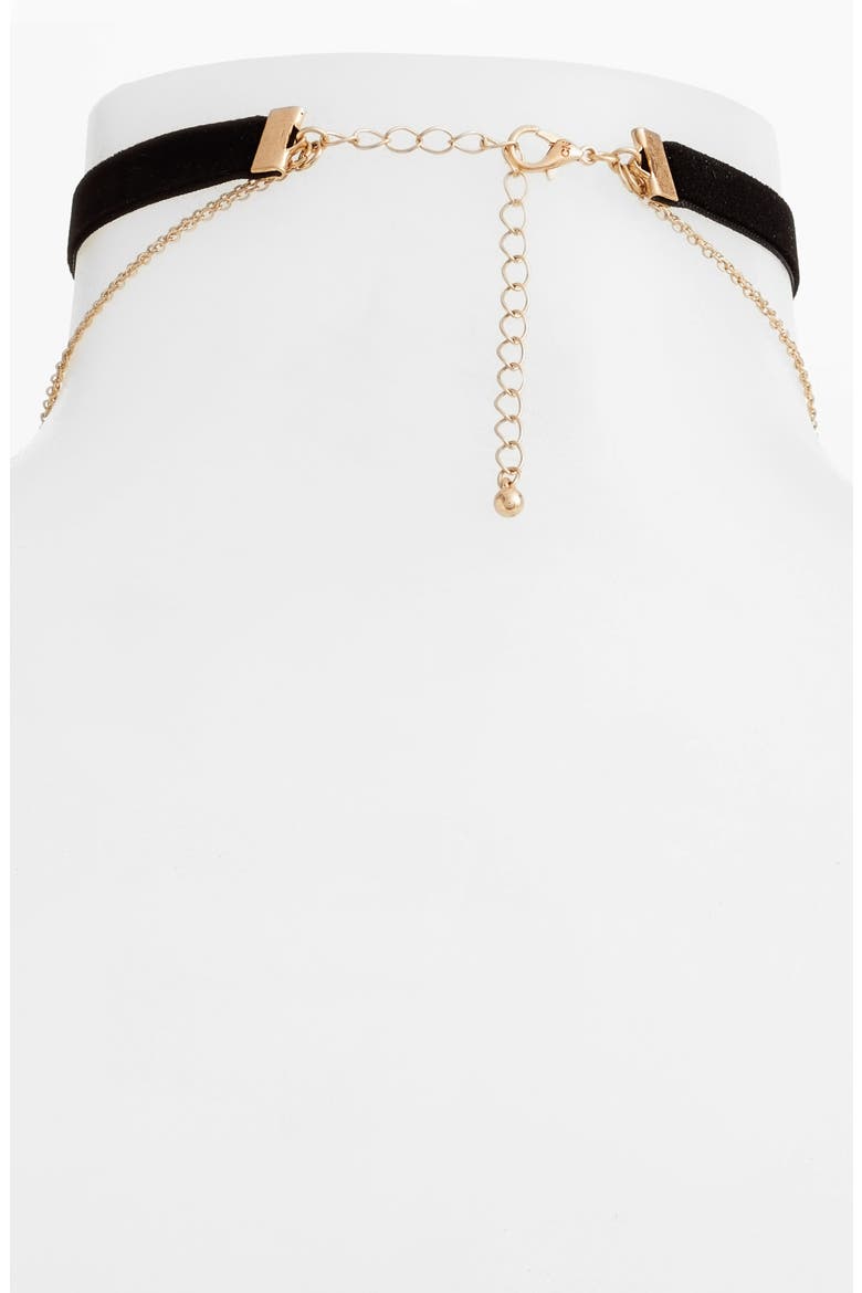 Momji Layered Choker Necklace, Alternate, color, BLACK/ GOLD