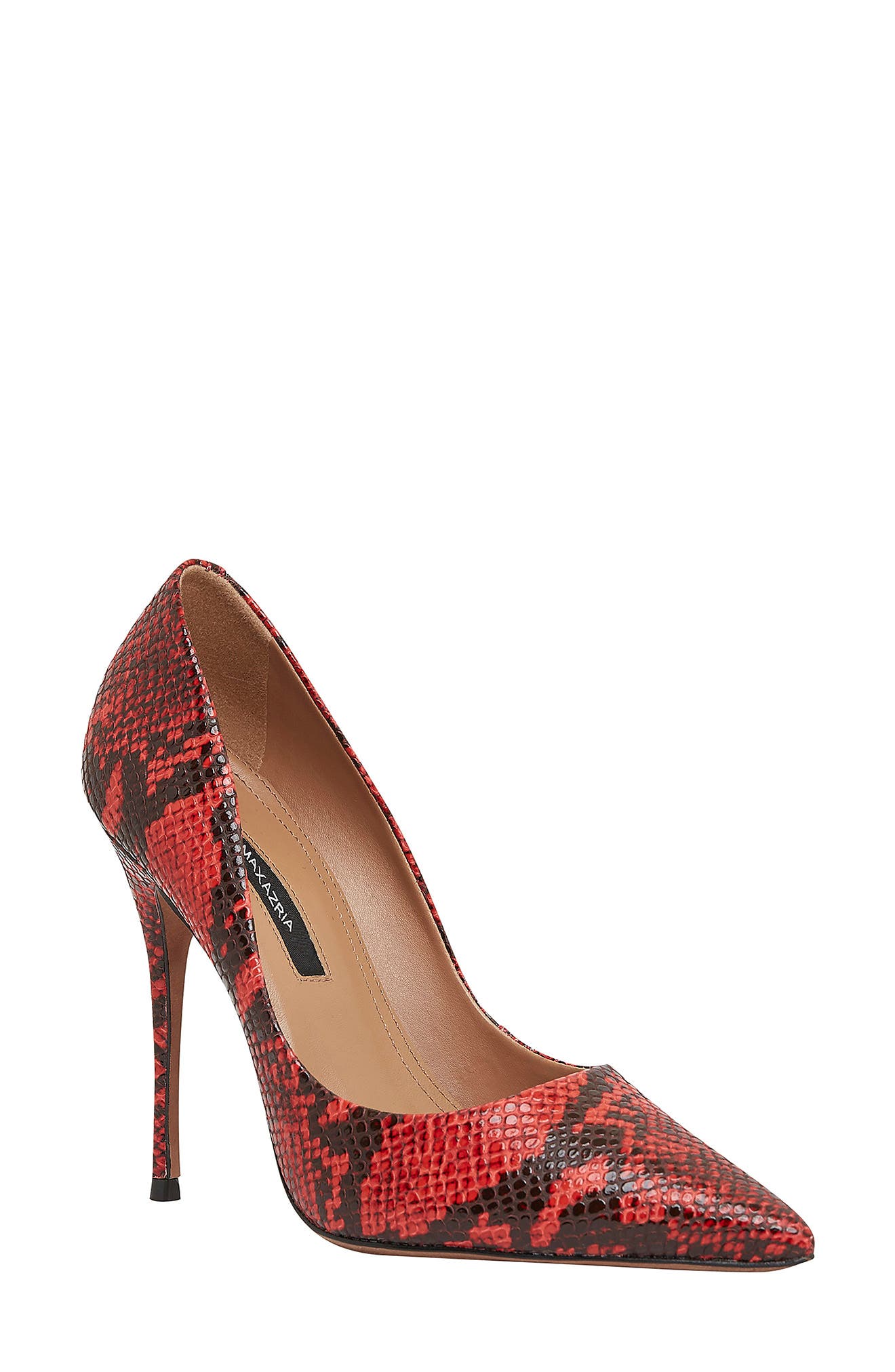 Nova Pointed Toe Pump, Main, color, RED PYTHON PRINT