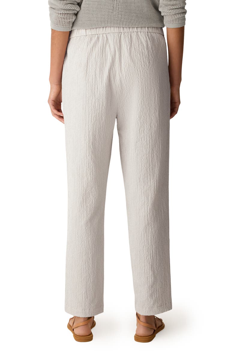 Tapered Seersucker Ankle Pants, Alternate, color, CHALK