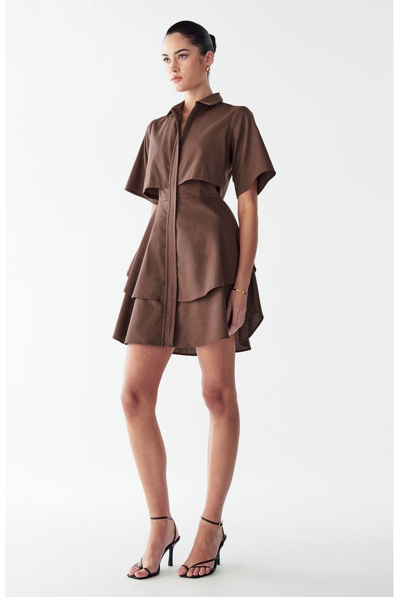 Hugh Layered Dress, Alternate, color, Chocolate