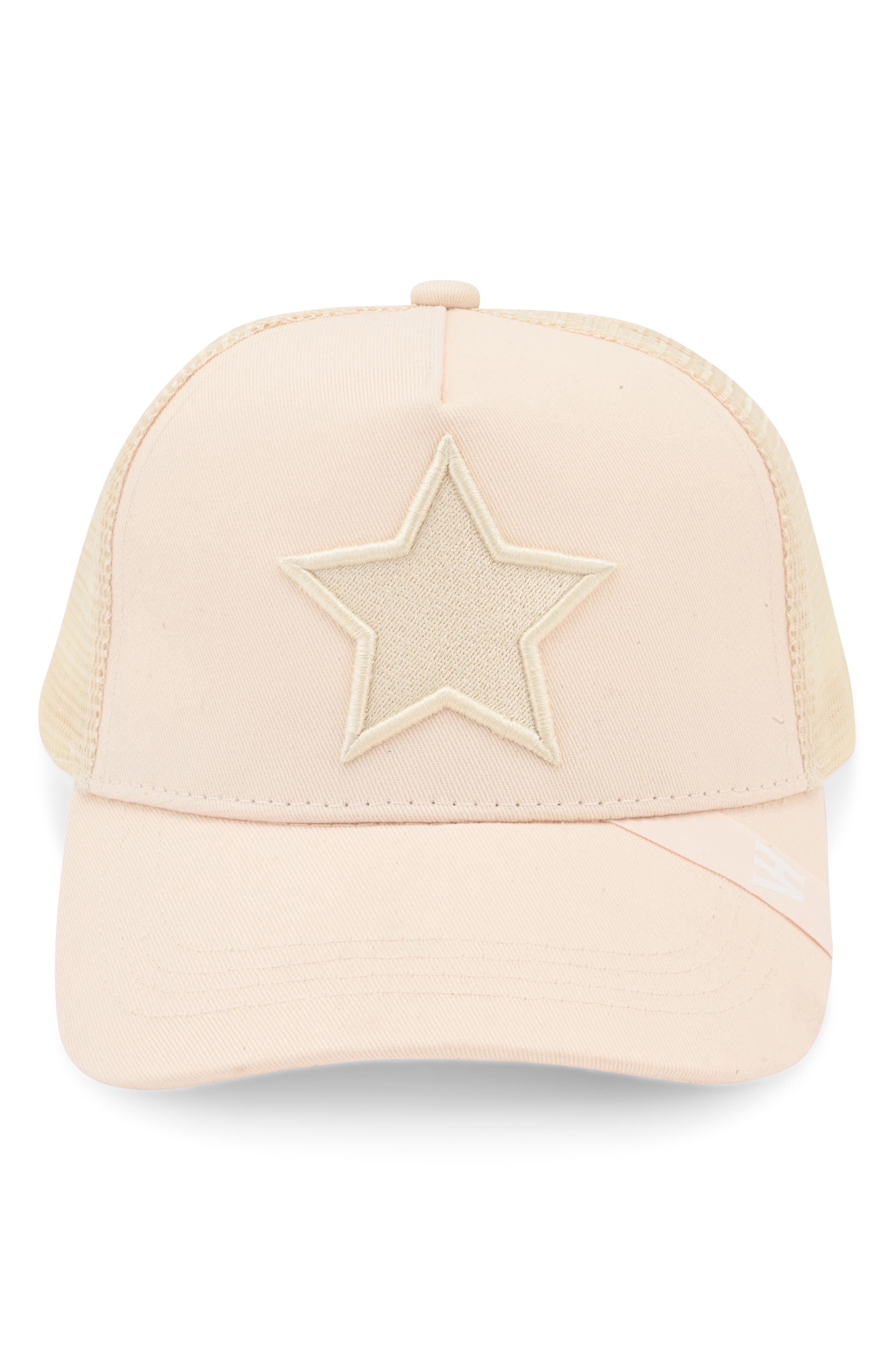 Embroidered Star Mesh Panel Trucker Hat