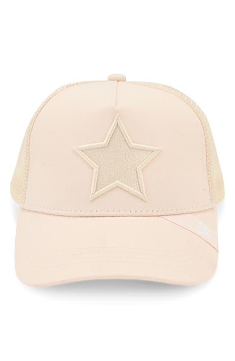 Embroidered Star Mesh Panel Trucker Hat