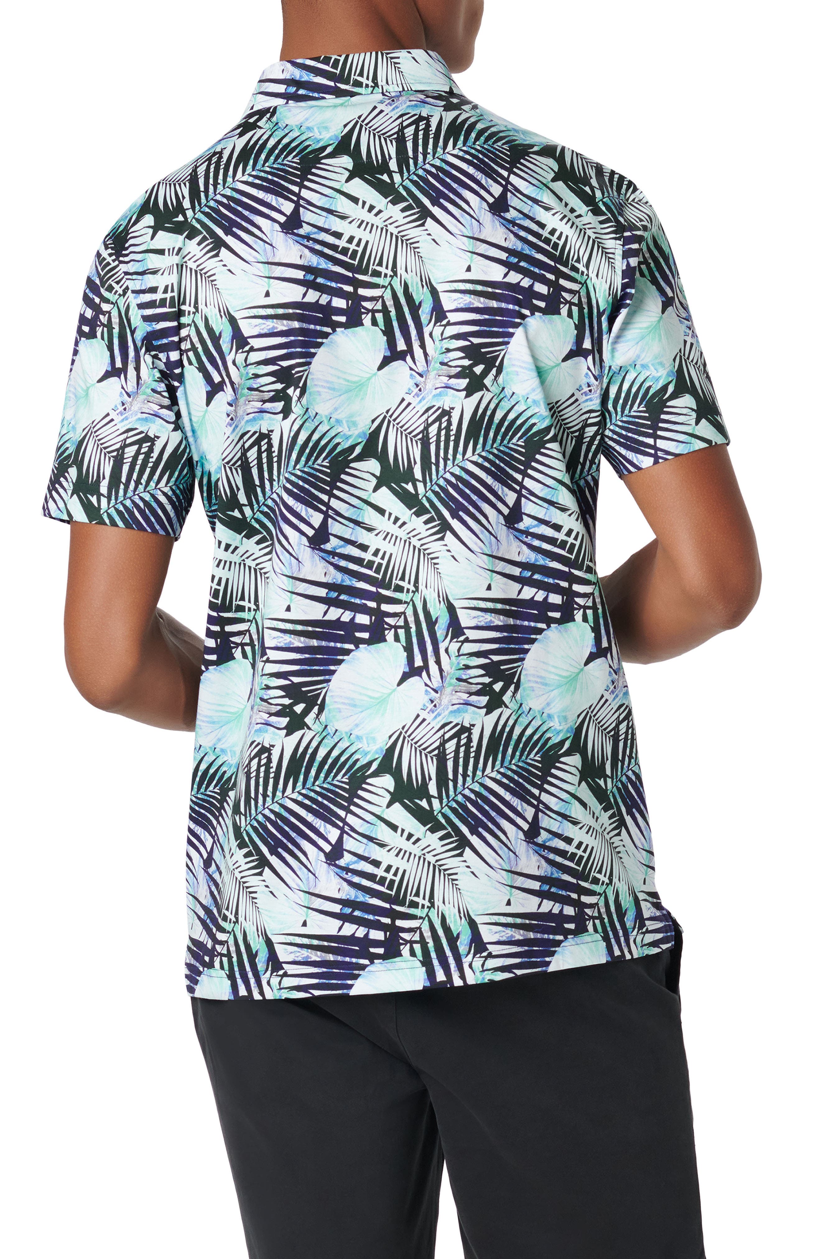 Hendrix Digital Leaf Print Pima Cotton Polo - image 2