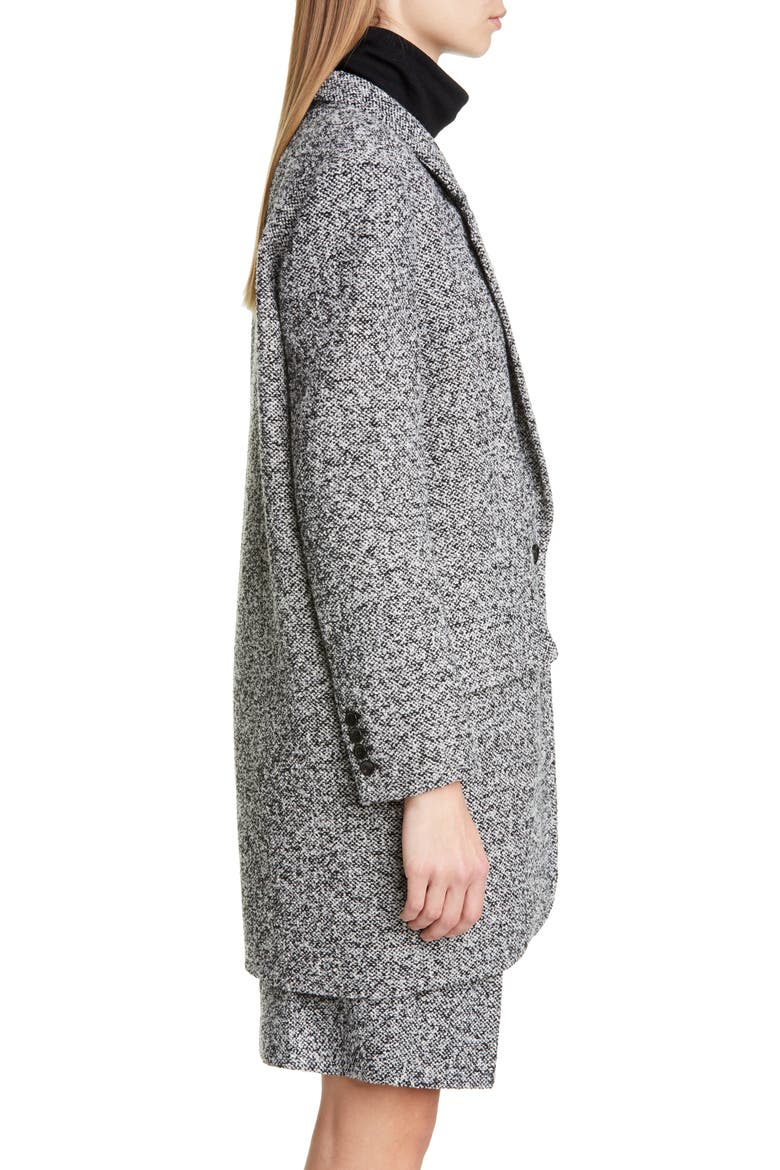 Matassa Wool Blend Tweed Coat, Alternate, color, BLACK