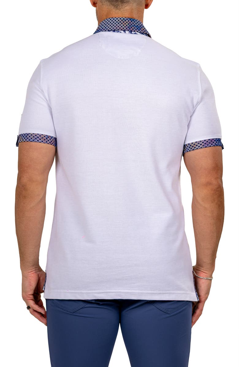 Maceoo Newton Marthyr0024 White Button-Down Piqué Polo, Alternate, color, 