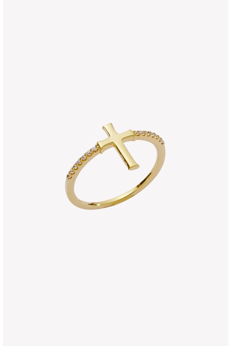 Luminous Cross Pavé Ring, Main, color, 18k Gold Plated