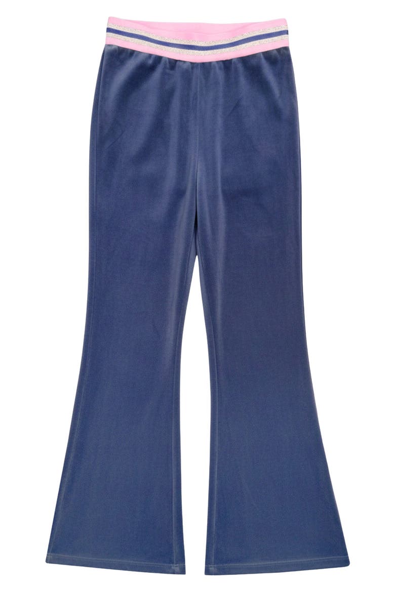 Kids' Velour Flare Leggings, Main, color, VINTAGE NAVY