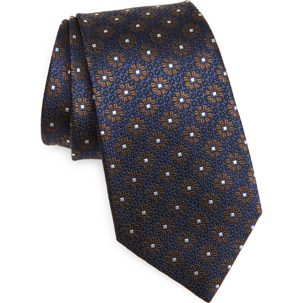 ZEGNA TIES Floral Silk Jacquard Tie in Dark Blue  product