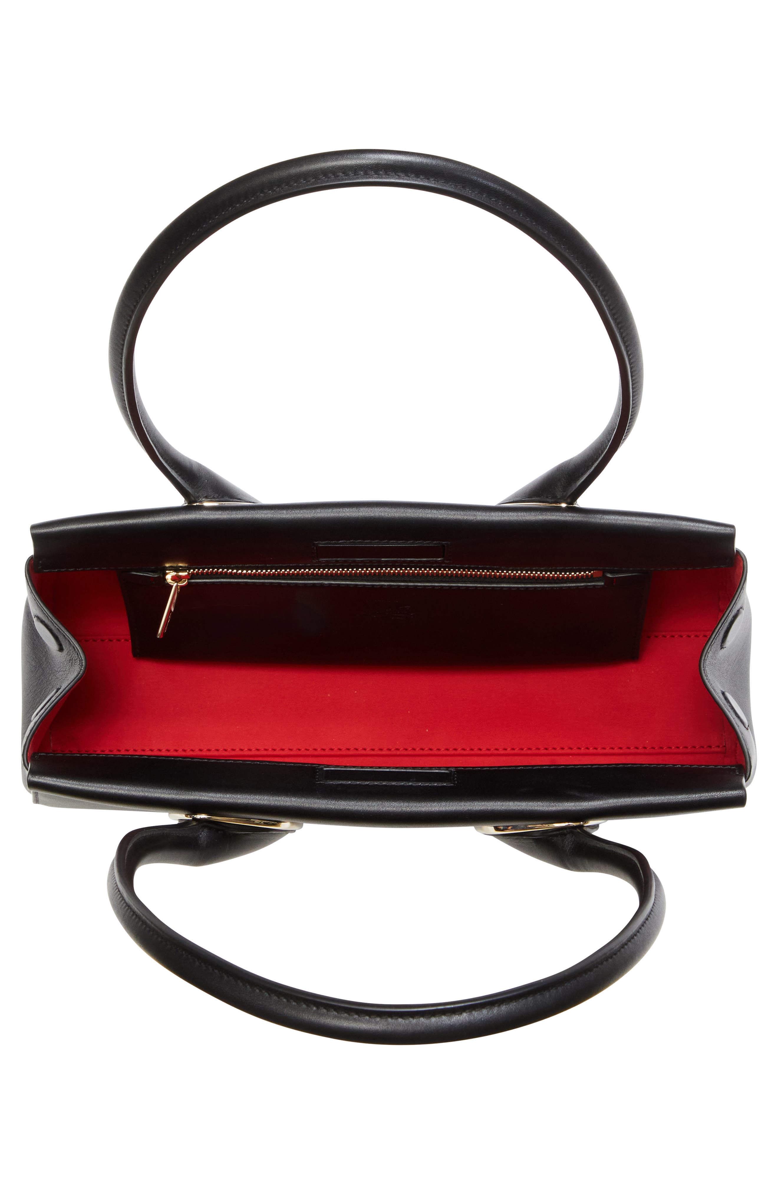 Christian Louboutin Calfskin Baguette Handbag, Alternate, color, Black