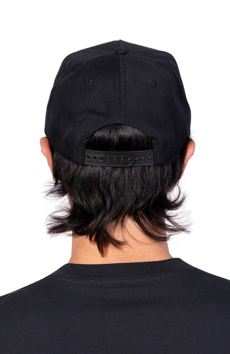 PLEASURES Piano Bar Snapback Cotton Twill Trucker Hat, Alternate, color, Black