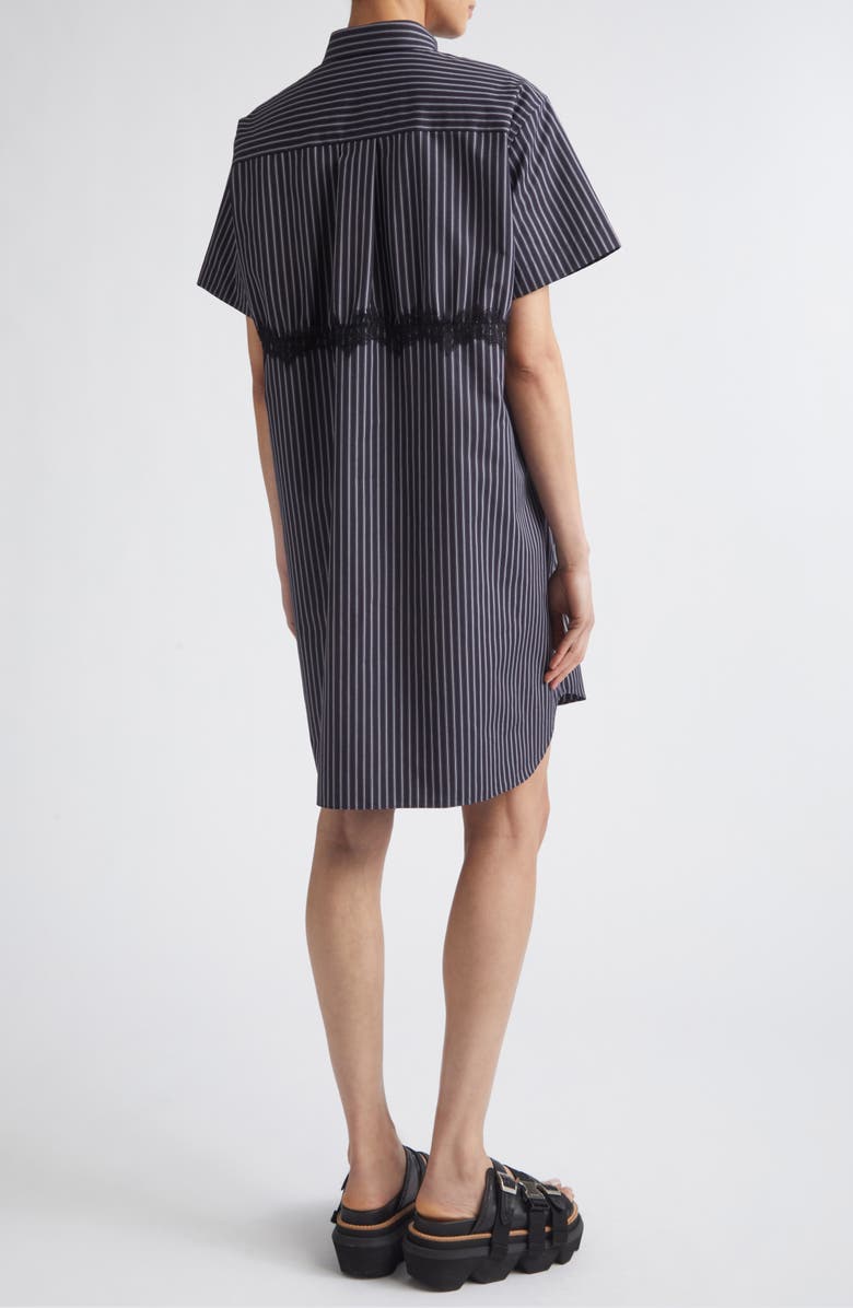 Sacai Pinstripe Poplin Shirtdress, Alternate, color, Navy Stripe