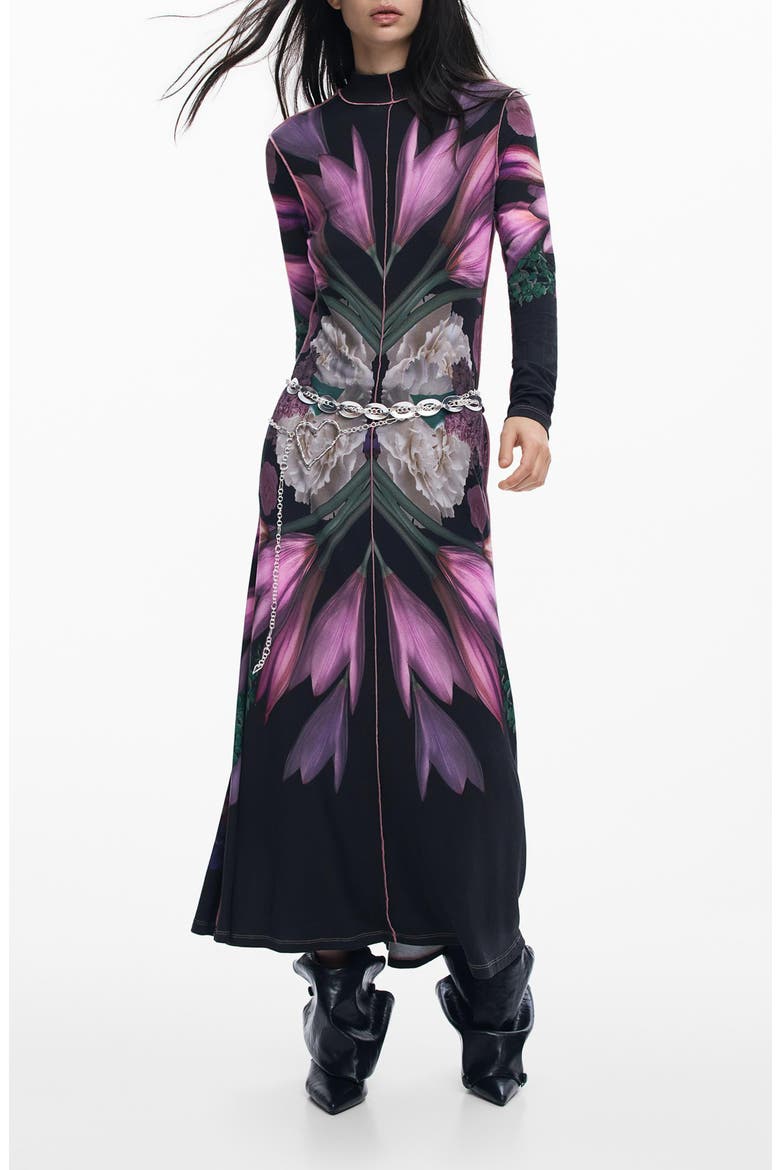 DRESS LONG SLEEVE, Main, color, BLACK