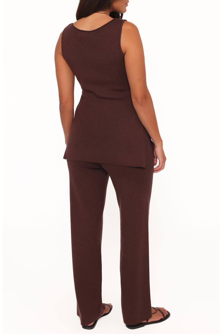 Beth 2-Piece Knitted Pant Set, Alternate, color, CHOCOLATE