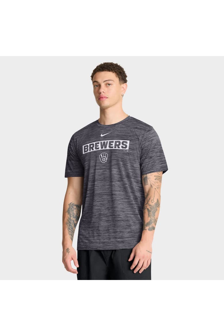 Men's Nike Black Milwaukee Brewers Velocity Dri-FIT T-Shirt, Main, color, Black