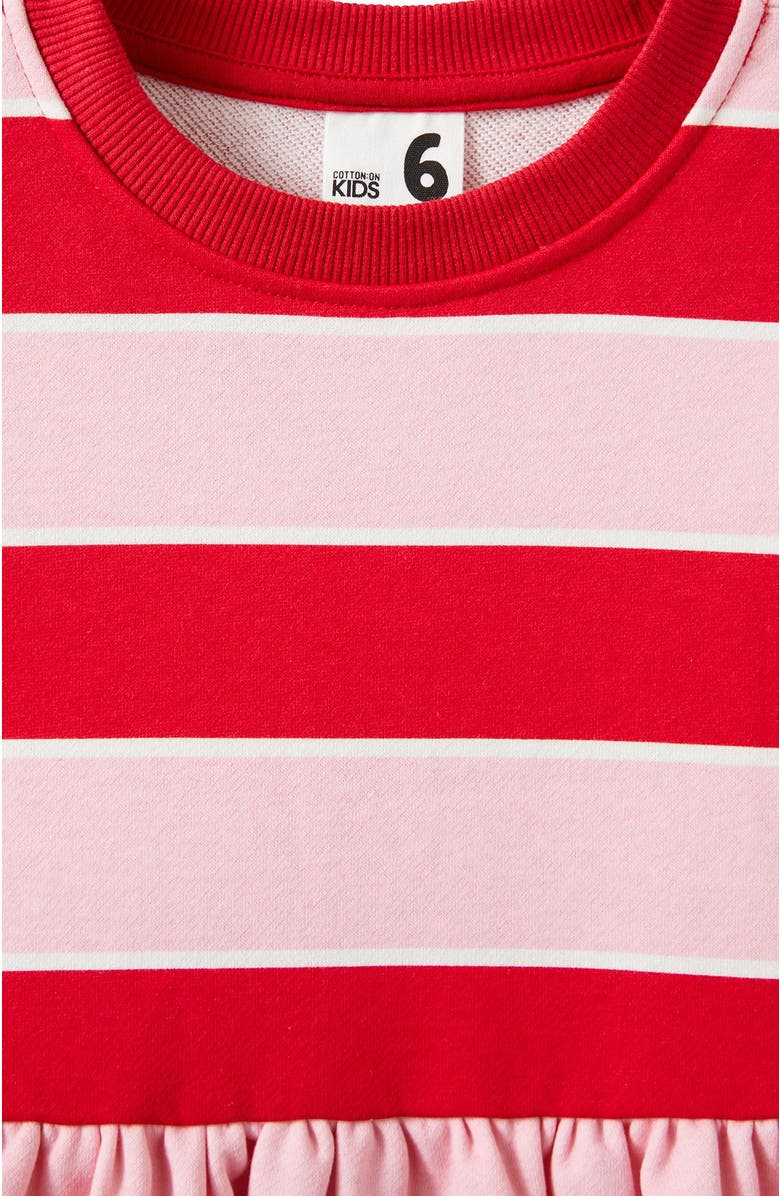 Cotton On Kids Kid's Sammy Long Sleeve Dress, Alternate, color, Marshmallow Varsity Red