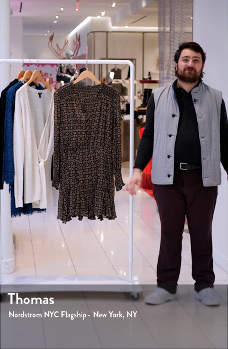 Sacchi Smocked Long Sleeve Minidress, sales video thumbnail