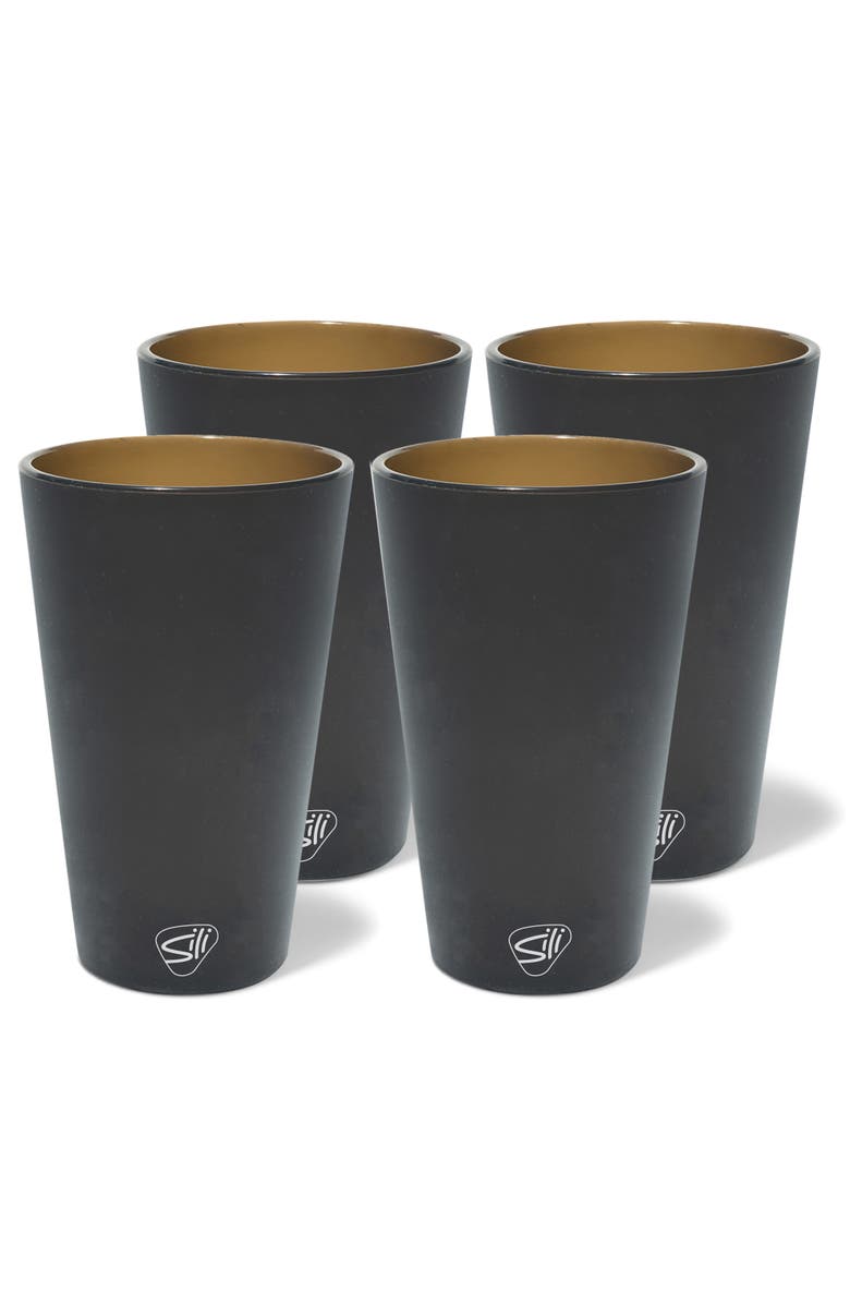 Silipint Pint Glasses 4 Pk Smoke, 16Oz, Main, color,