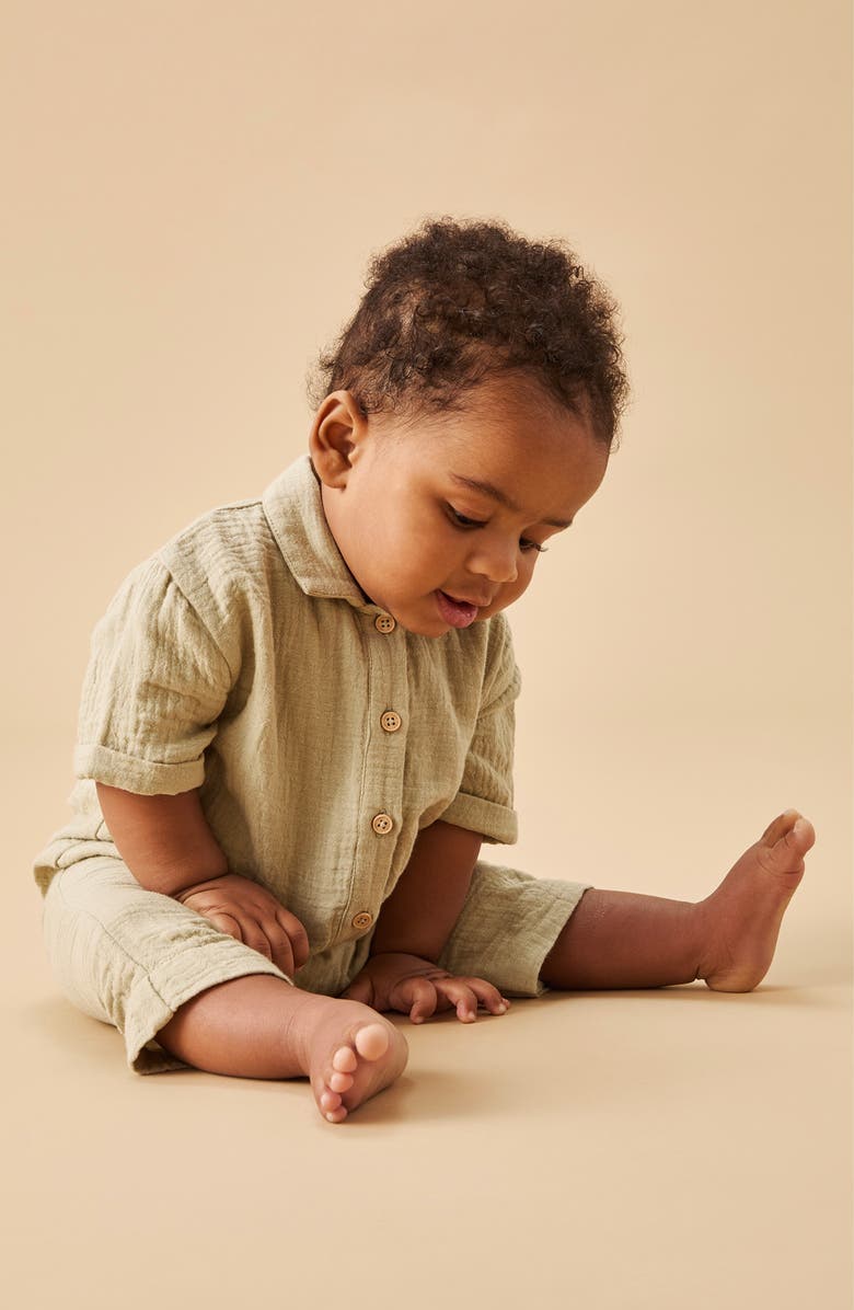 MORI Organic Cotton Gauze Romper, Alternate, color, 