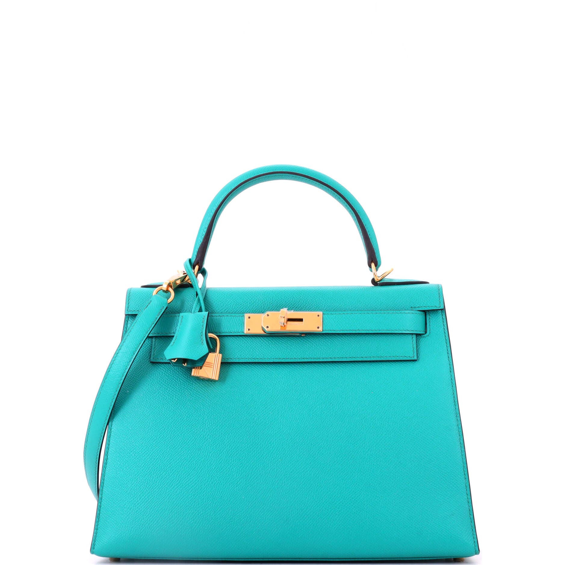 Kelly Handbag Blue Epsom with Gold Hardware 28, Main, color, Blue