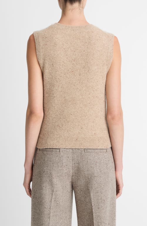 Vince Donegal Boiled Cashmere Sweater Vest In Brown