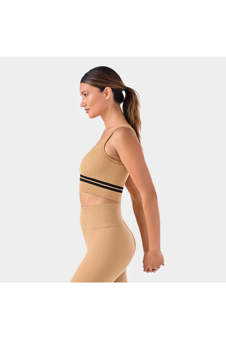 Seamless Vibe Rib Bra, Alternate, color, CAPPUCINO