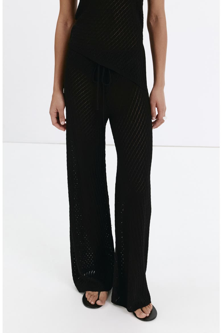 Straight Leg Knit Pants, Main, color, BLACK