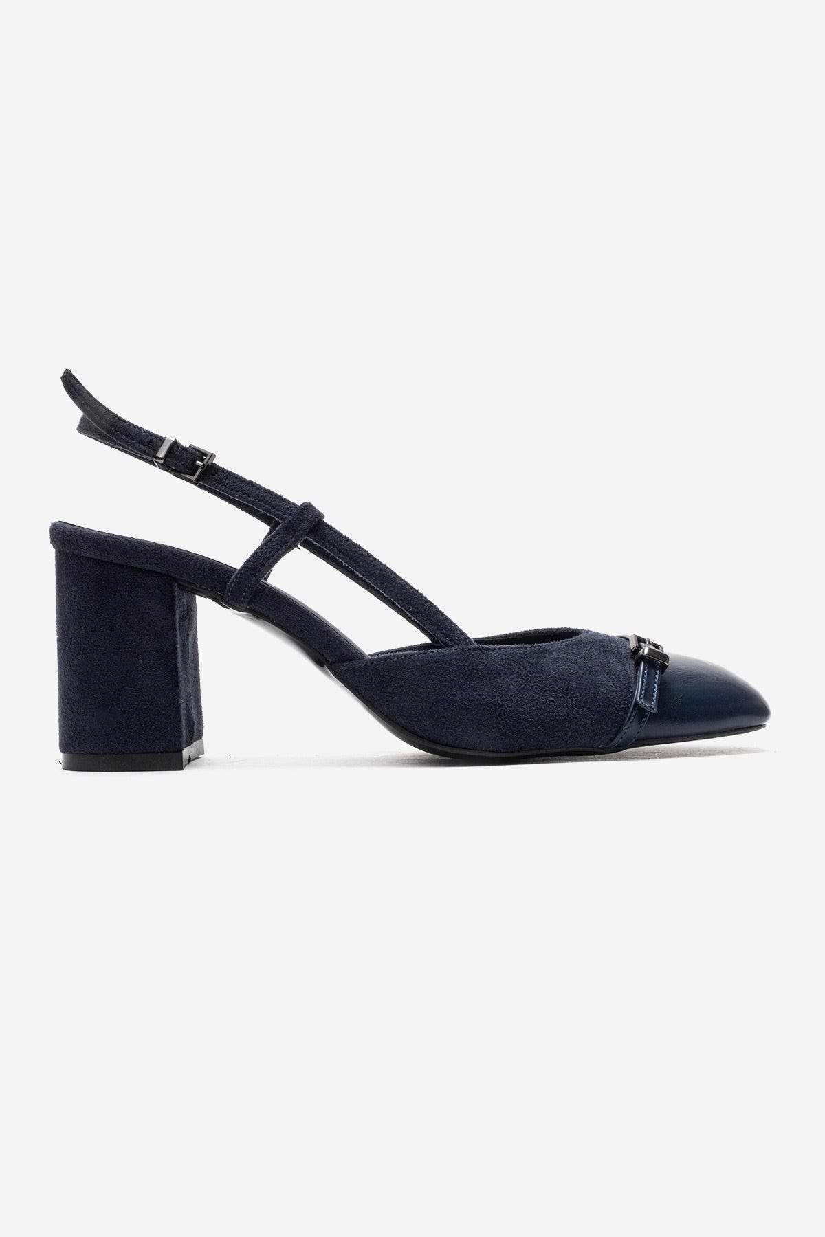 Desia Slingback Round Toe Pump, Alternate, color, Navy Suede