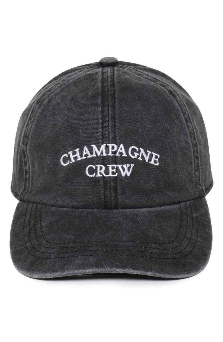 David & Young Champagne Crew Embroidered Baseball Cap, Main, color, Black