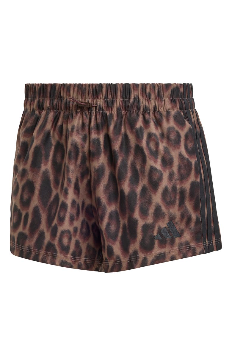 adidas Leopard Spot High Waist 3-Stripe Shorts, Alternate, color, 
