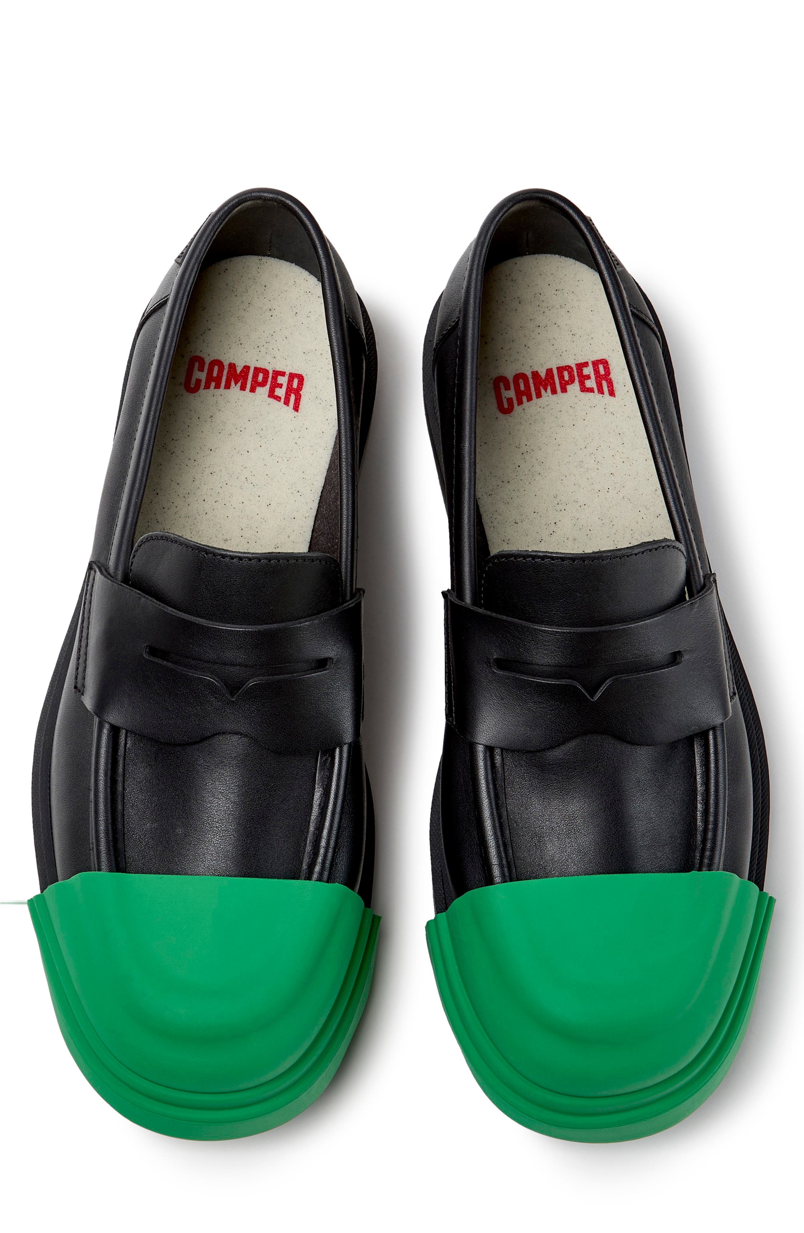 Junction Cap Toe Penny Loafer, Alternate, color, BLACK