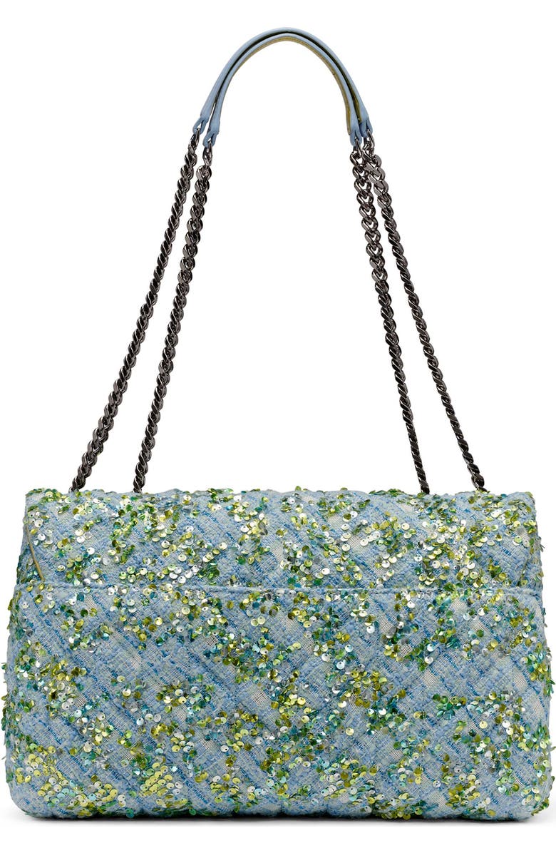 KARL LAGERFELD PARIS Lafayette Shoulder, Alternate, color, Blue Aura Sequin