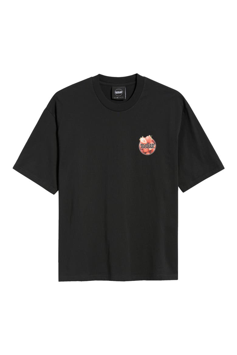 Strawberry Logo Graphic T-Shirt, Alternate, color, BLACK